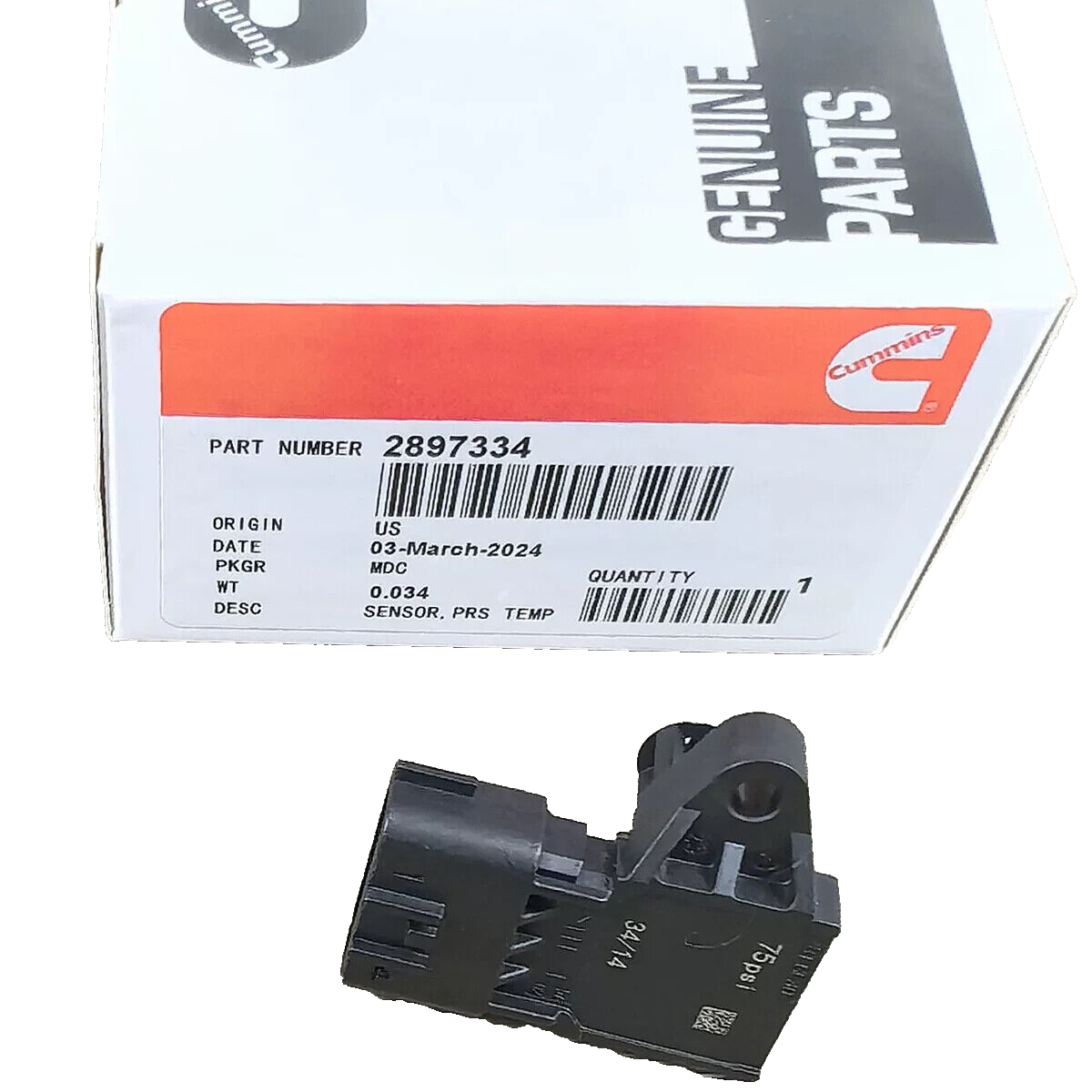 Cummins pressure temperature sensor 2897334 side view