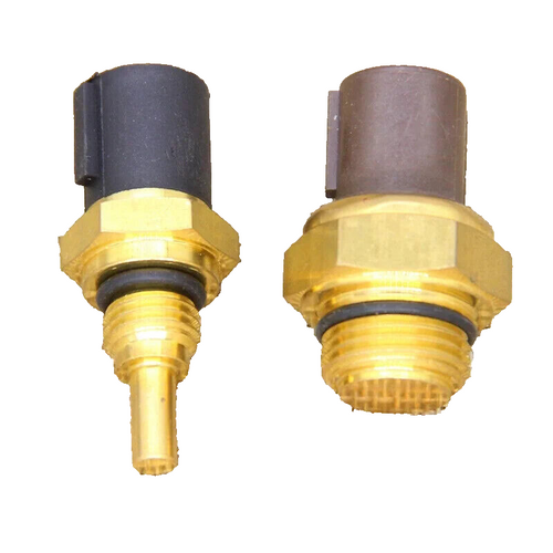 Honda cooling fan temperature switch sensor pair with brass hex caps