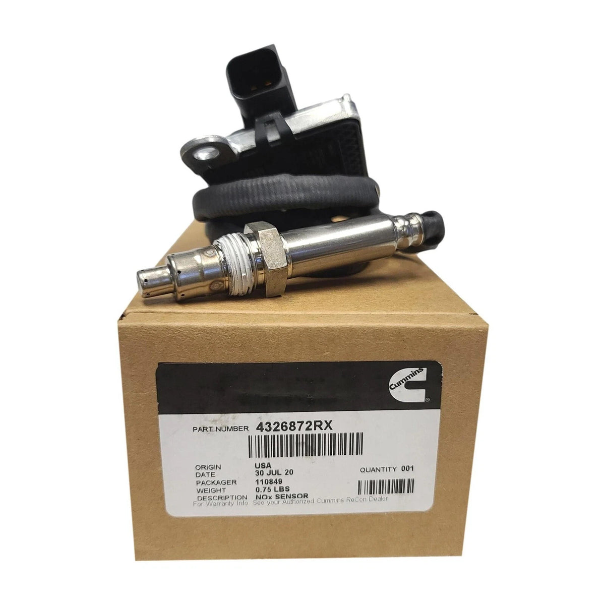 Cummins NOx sensor 4326872RX box label